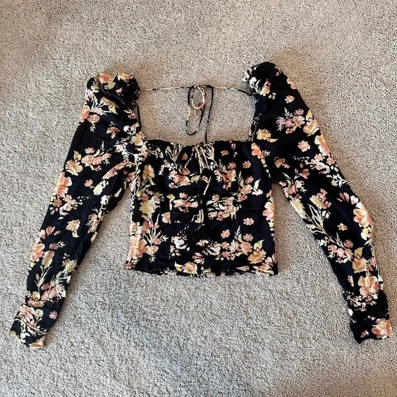 Free People Hilary Print Keyhole Neck Top - Picture 5 of 10